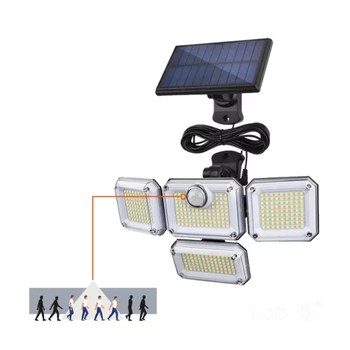 GLOW G2 napelemes LED-reflektor, IP44, 2 W, Hideg fehér, fekete