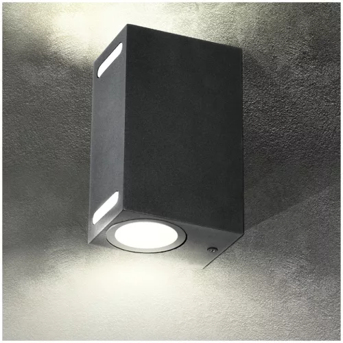 Garden wall lamp QUERK 7 2xGU10 IP54 black LED2B