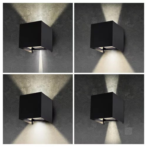Garden wall lamp LED QUERK 2x3W 3000K IP54 black LED2B