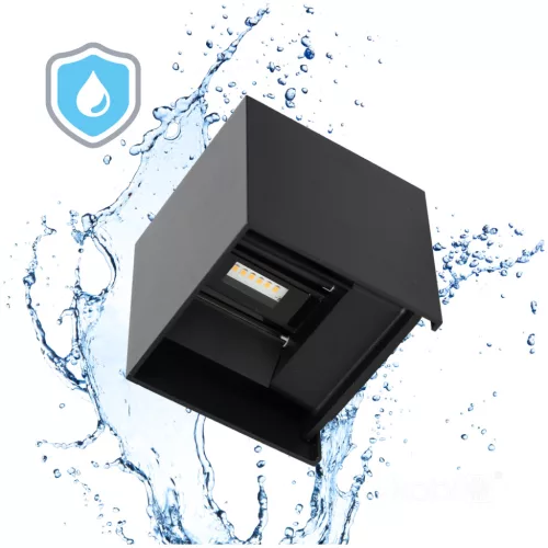 Garden wall lamp LED QUERK 2x3W 3000K IP54 black LED2B
