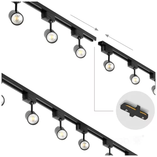 Inner connector for 1-circuit track I black Kobi