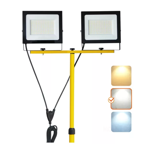 TIGRA TRIPOD LED-reflektor, 110°, IP54, 200 W, Természetes fehér, fekete