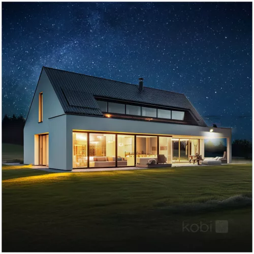 MHCS napelemes LED-reflektor, 120/60°, IP65, 10 W, Természetes fehér, fekete