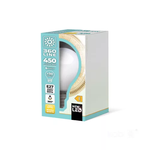 E27 LED-fényforrás, 4 W, filament, Meleg fehér