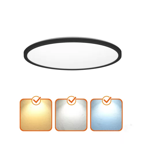 Ceiling lamp LED NIVERA CIRCLE 18W 3CCT IP54 black Kobi Premium