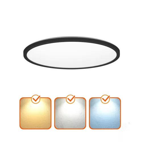 Ceiling lamp LED NIVERA CIRCLE 18W 3CCT IP54 black Kobi Premium