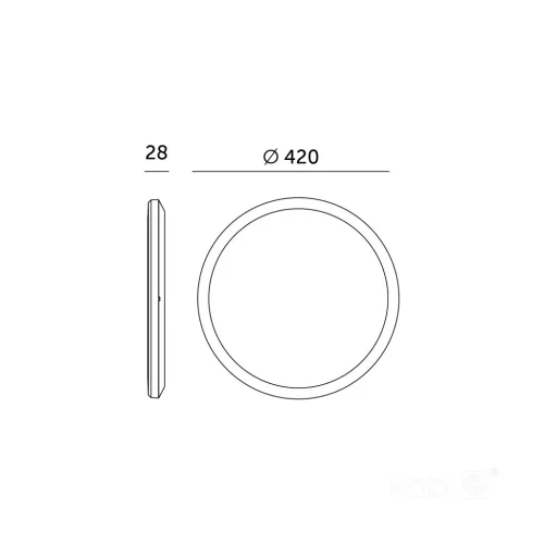 Ceiling lamp LED NIVERA CIRCLE 32W 3CCT IP54 black Kobi Premium