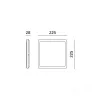 Ceiling lamp LED NIVERA SQUARE 12W 3CCT IP54 black Kobi Premium