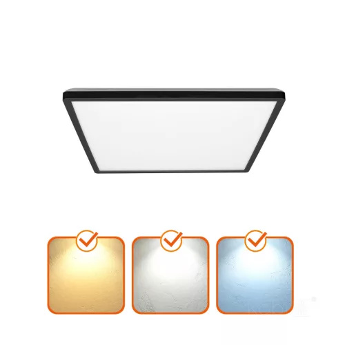 Ceiling lamp LED NIVERA SQUARE 24W 3CCT IP54 black Kobi Premium