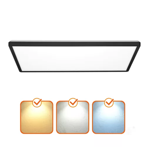 Ceiling lamp LED NIVERA SQUARE 32W 3CCT IP54 black Kobi Premium
