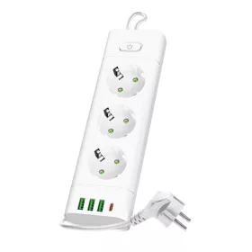   Extension cord KOBI LINEA PRO XC 3 sockets+3USB/1USB-C/1,5m/Zu+W white Kobi