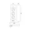Extension cord KOBI LINEA PRO XC 3 sockets+3USB/1USB-C/1,5m/Zu+W white Kobi
