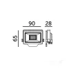 DELYO MHN LED-reflektor, 110°, IP65, 10 W, Természetes fehér, fekete