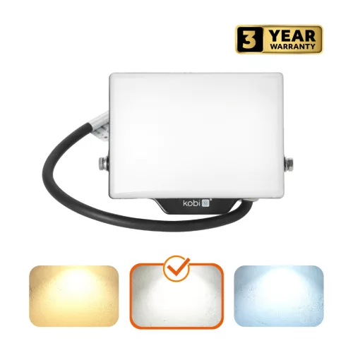DELYO MHN LED-reflektor, 110°, IP65, 20 W, Természetes fehér, fekete