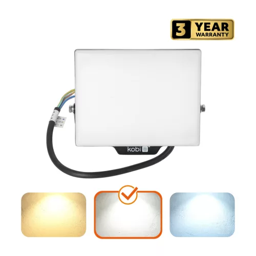 DELYO MHN LED-reflektor, 110°, IP65, 30 W, Természetes fehér, fekete