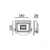 DELYO MHN LED-reflektor, 110°, IP65, 30 W, Természetes fehér, fekete