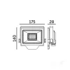 DELYO MHN LED-reflektor, 110°, IP65, 50 W, Hideg fehér, fekete