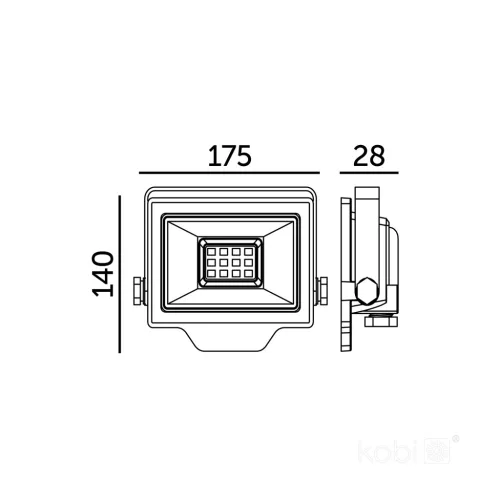 DELYO MHN LED-reflektor, 110°, IP65, 50 W, Hideg fehér, fekete