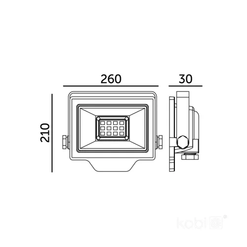 DELYO MHN LED-reflektor, 110°, IP65, 100 W, Hideg fehér, fekete