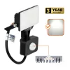 DELYO MHNC LED-reflektor, 120°, IP54, 10 W, Természetes fehér, fekete