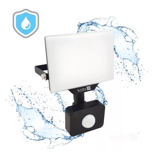DELYO MHNC LED-reflektor, 110°, IP54, 20 W, Természetes fehér, fekete