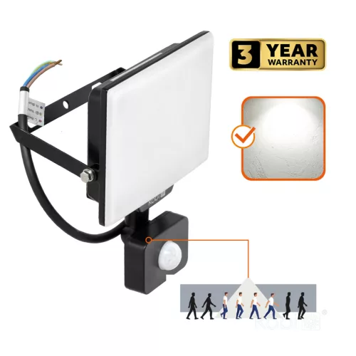 DELYO MHNC LED-reflektor, 110°, IP54, 30 W, Természetes fehér, fekete