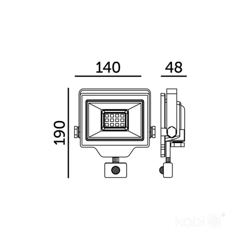 DELYO MHNC LED-reflektor, 110°, IP54, 30 W, Természetes fehér, fekete