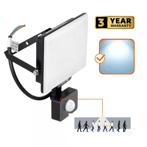 DELYO MHNC LED-reflektor, 110°, IP54, 30 W, Hideg fehér, fekete