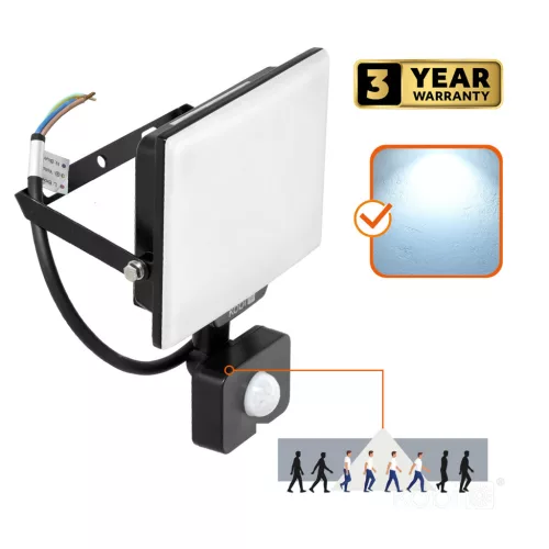 DELYO MHNC LED-reflektor, 110°, IP54, 30 W, Hideg fehér, fekete