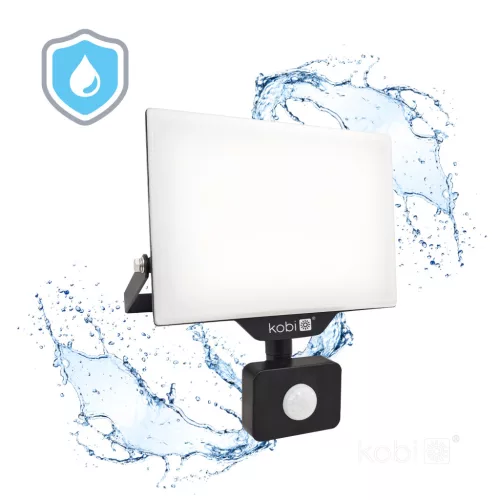 DELYO MHNC LED-reflektor, 110°, IP54, 30 W, Hideg fehér, fekete
