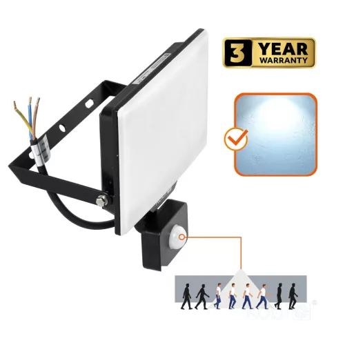 DELYO MHNC LED-reflektor, 110°, IP54, 50 W, Hideg fehér, fekete