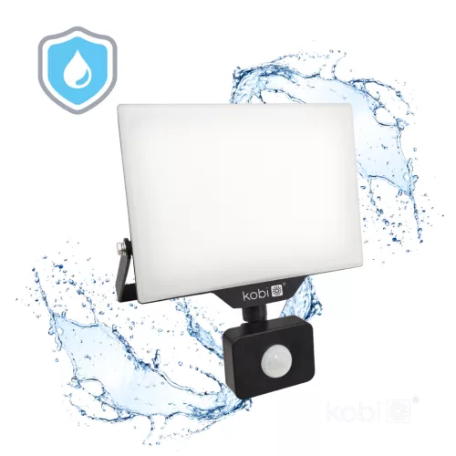 DELYO MHNC LED-reflektor, 110°, IP54, 50 W, Hideg fehér, fekete
