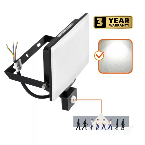 DELYO MHNC LED-reflektor, 110°, IP54, 100 W, Természetes fehér, fekete