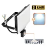 DELYO MHNC LED-reflektor, 110°, IP54, 100 W, Hideg fehér, fekete