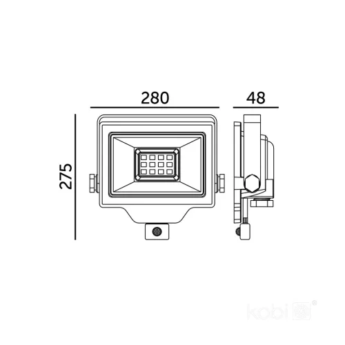 DELYO MHNC LED-reflektor, 110°, IP54, 100 W, Hideg fehér, fekete