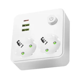 Splitter LINEA PRO FL2 2 sockets+2USB/1USB-C white Kobi