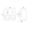 Splitter LINEA PRO FL2 2 sockets+2USB/1USB-C white Kobi