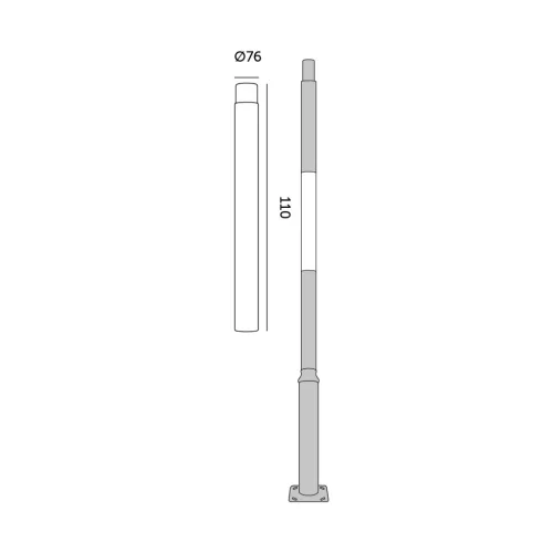 Przedłużka BASE SV 1m Fi 76 mm czarna Kobi