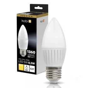 E27 LED-fényforrás, 8.5 W, Meleg fehér, Prémium