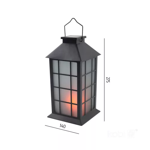 Solar garden lamp LED CANDELIO MILKY 1600K IP44 black LED2B