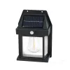 Solar garden wall lamp LED OMVIA 3000K black LED2B