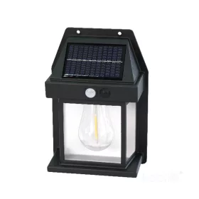 Solar garden wall lamp LED OMVIA 3000K black LED2B