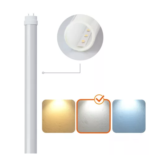 T8 LED-fénycső 22W, 120 cm, Természetes fehér