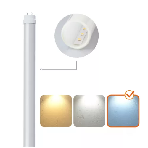T8 LED-fénycső 22W, 120 cm, Hideg fehér