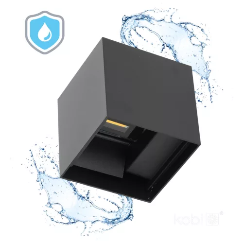 Garden wall lamp LED QUERK 2x2W 3000K IP54 550lm black LED2B