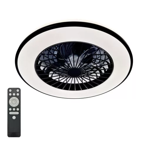 Ceiling LED lamp with fan VENTELUX 48W+15W 3CCT black Kobi Windstar