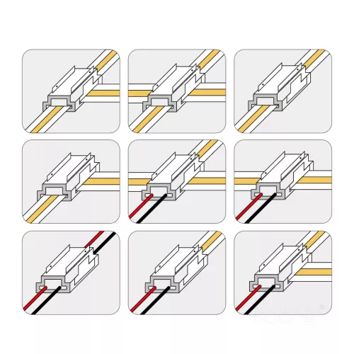 Connector 9 in 1 for LED stripe COB 8mm Kobi