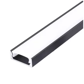   KOBI felületre szerelhető LED-profil szett P01 opál fedlappal 2000 mm fekete