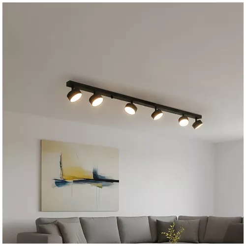 Ceiling spot lamp LUNVIGO 6xGX53 black Kobi