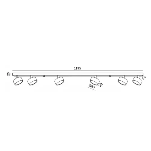 Ceiling spot lamp LUNVIGO 6xGX53 black Kobi
